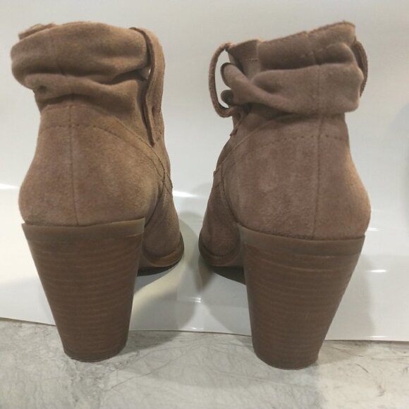 Jessica Simpson Chantie Booties Brown Leather Block Heel shoes Size 7M - Picture 5 of 14